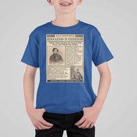 Education Is Freedom Newspaper T Shirt For Kid Frederick Douglass Black History Month Gift - Wonder Print Shop