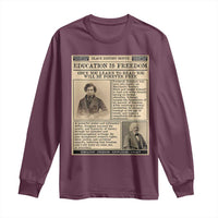 Education Is Freedom Newspaper Long Sleeve Shirt Frederick Douglass Black History Month Gift - Wonder Print Shop