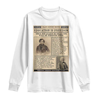 Education Is Freedom Newspaper Long Sleeve Shirt Frederick Douglass Black History Month Gift - Wonder Print Shop