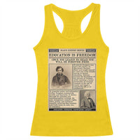 Education Is Freedom Newspaper Racerback Tank Top Frederick Douglass Black History Month Gift - Wonder Print Shop