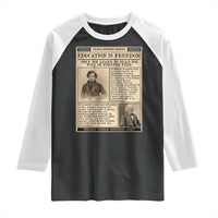 Education Is Freedom Newspaper Raglan Shirt Frederick Douglass Black History Month Gift - Wonder Print Shop