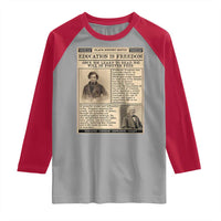Education Is Freedom Newspaper Raglan Shirt Frederick Douglass Black History Month Gift - Wonder Print Shop