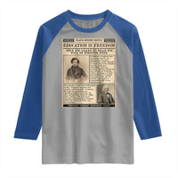 Education Is Freedom Newspaper Raglan Shirt Frederick Douglass Black History Month Gift - Wonder Print Shop