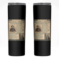 Education Is Freedom Newspaper Skinny Tumbler Frederick Douglass Black History Month Gift - Wonder Print Shop