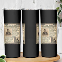 Education Is Freedom Newspaper Skinny Tumbler Frederick Douglass Black History Month Gift - Wonder Print Shop