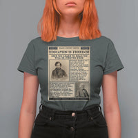 Education Is Freedom Newspaper T Shirt For Women Frederick Douglass Black History Month Gift - Wonder Print Shop