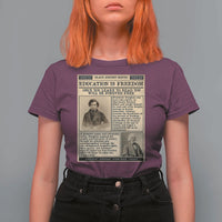 Education Is Freedom Newspaper T Shirt For Women Frederick Douglass Black History Month Gift - Wonder Print Shop