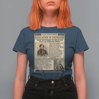 Education Is Freedom Newspaper T Shirt For Women Frederick Douglass Black History Month Gift - Wonder Print Shop