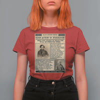 Education Is Freedom Newspaper T Shirt For Women Frederick Douglass Black History Month Gift - Wonder Print Shop