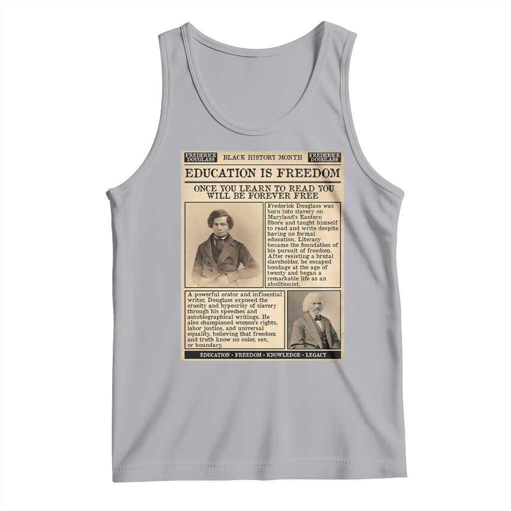 Education Is Freedom Newspaper Tank Top Frederick Douglass Black History Month Gift - Wonder Print Shop