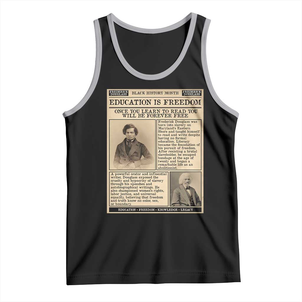 Education Is Freedom Newspaper Tank Top Frederick Douglass Black History Month Gift - Wonder Print Shop