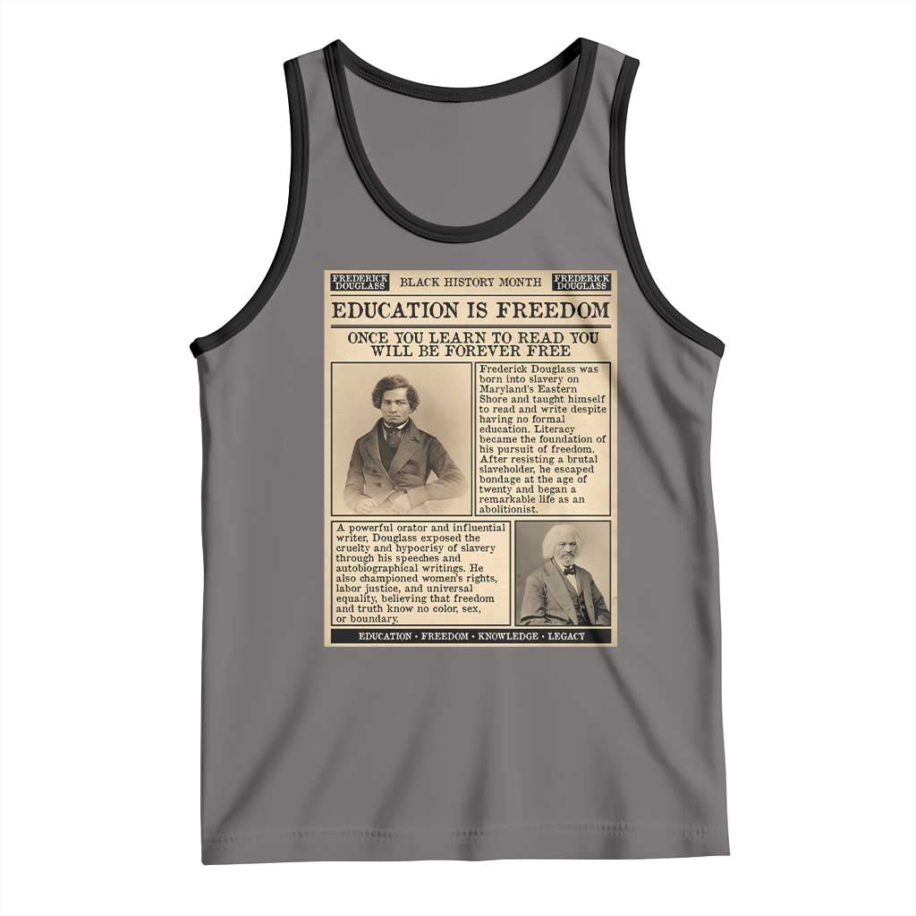 Education Is Freedom Newspaper Tank Top Frederick Douglass Black History Month Gift - Wonder Print Shop