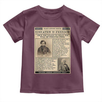Education Is Freedom Newspaper Toddler T Shirt Frederick Douglass Black History Month Gift - Wonder Print Shop