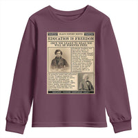 Education Is Freedom Newspaper Youth Sweatshirt Frederick Douglass Black History Month Gift - Wonder Print Shop