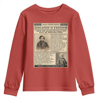 Education Is Freedom Newspaper Youth Sweatshirt Frederick Douglass Black History Month Gift - Wonder Print Shop