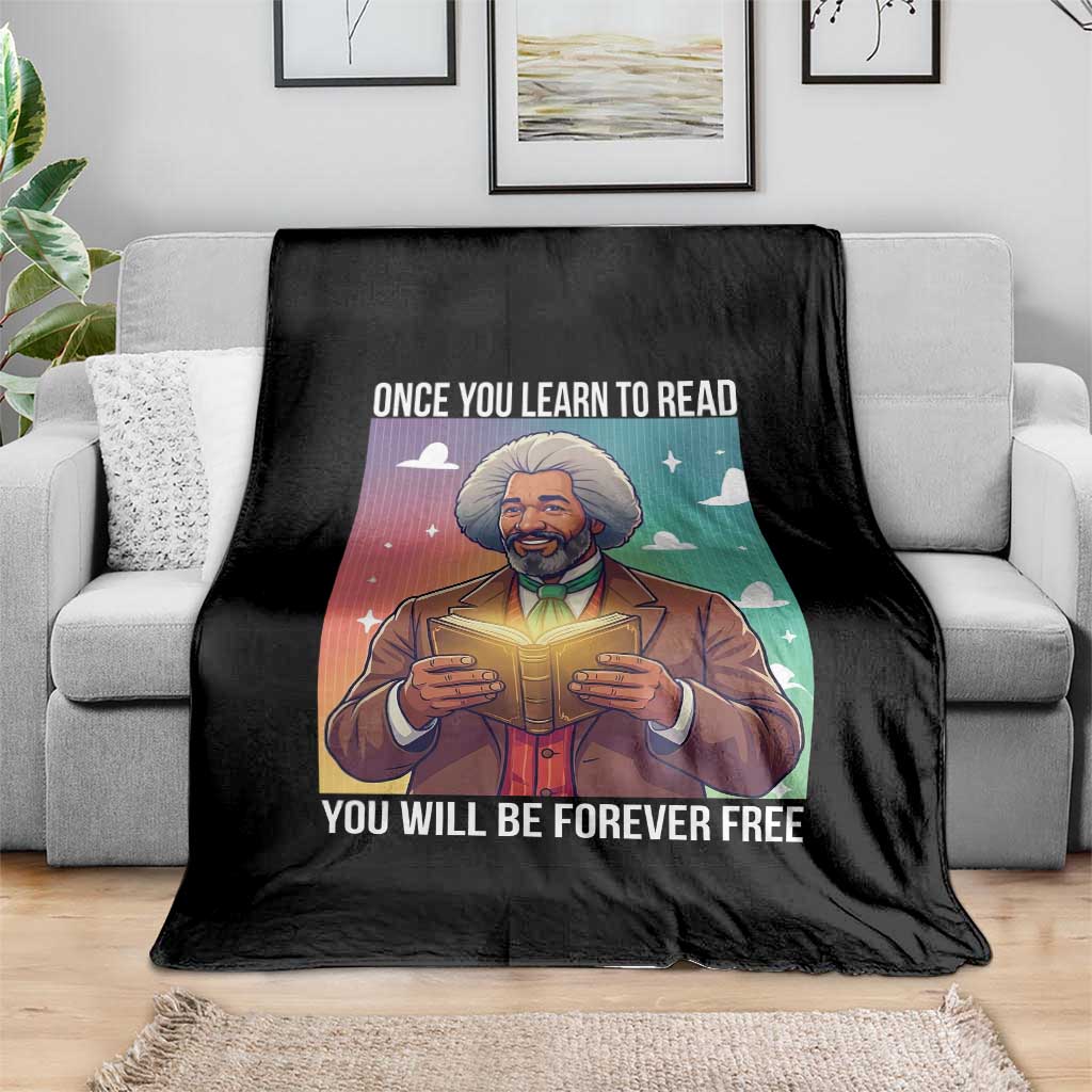 Frederick Douglass Reading And Freedom Throw Blanket African American Heritage - Wonder Print Shop