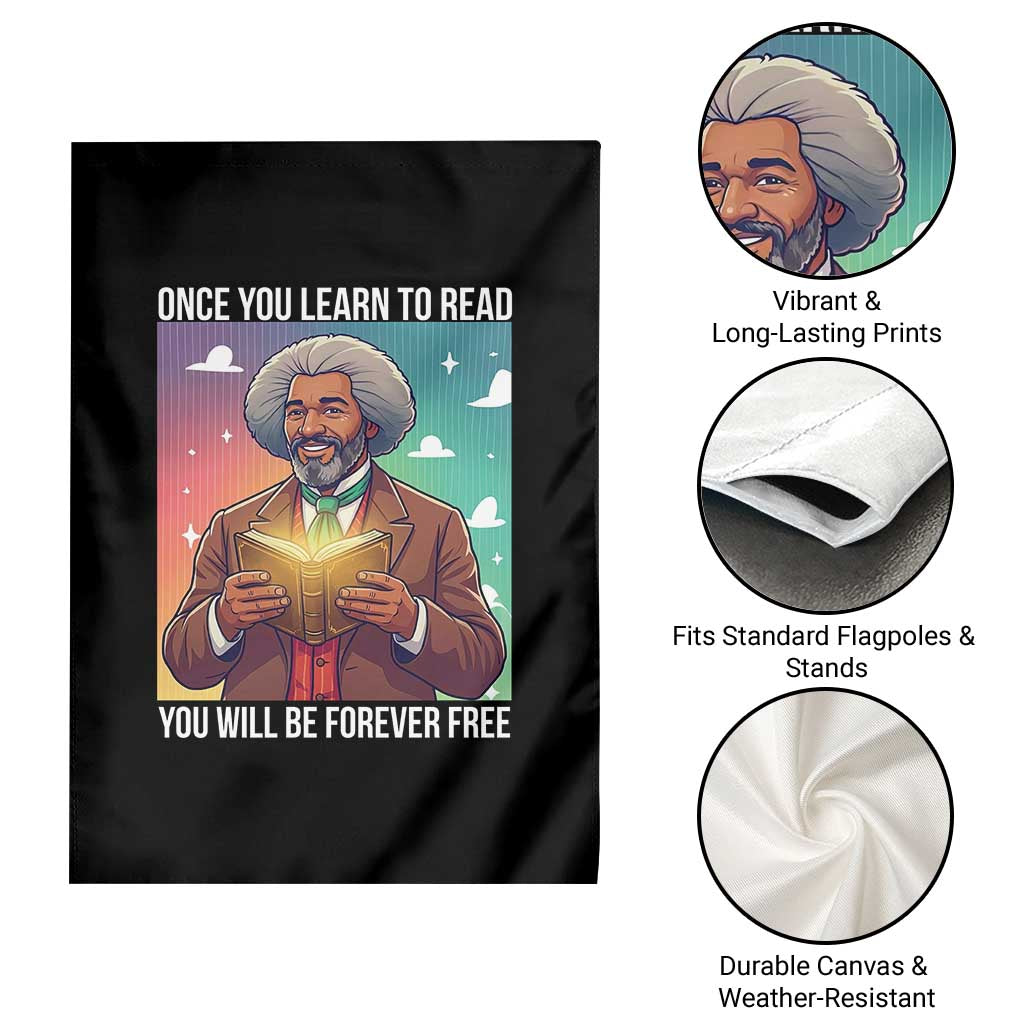 Frederick Douglass Reading And Freedom Garden Flag African American Heritage - Wonder Print Shop