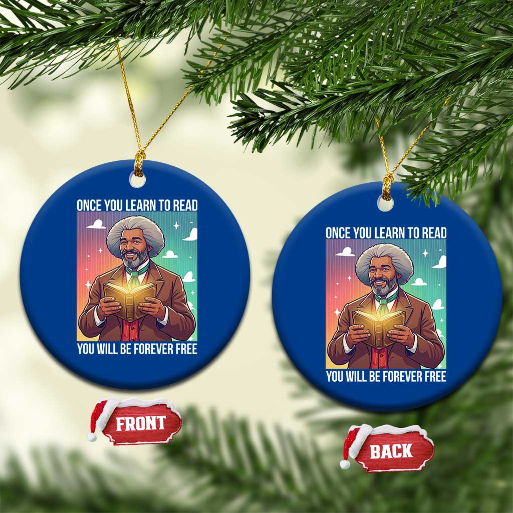 Frederick Douglass Reading And Freedom Ceramic Ornament African American Heritage - Wonder Print Shop