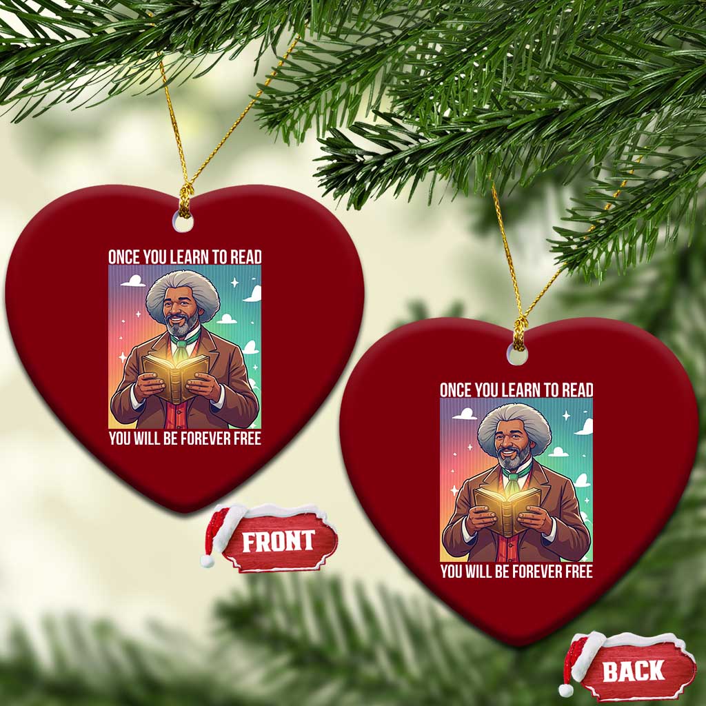 Frederick Douglass Reading And Freedom Ceramic Ornament African American Heritage - Wonder Print Shop