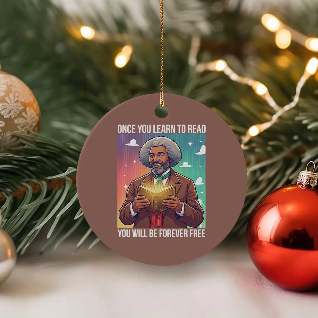 Frederick Douglass Reading And Freedom Ceramic Ornament African American Heritage - Wonder Print Shop