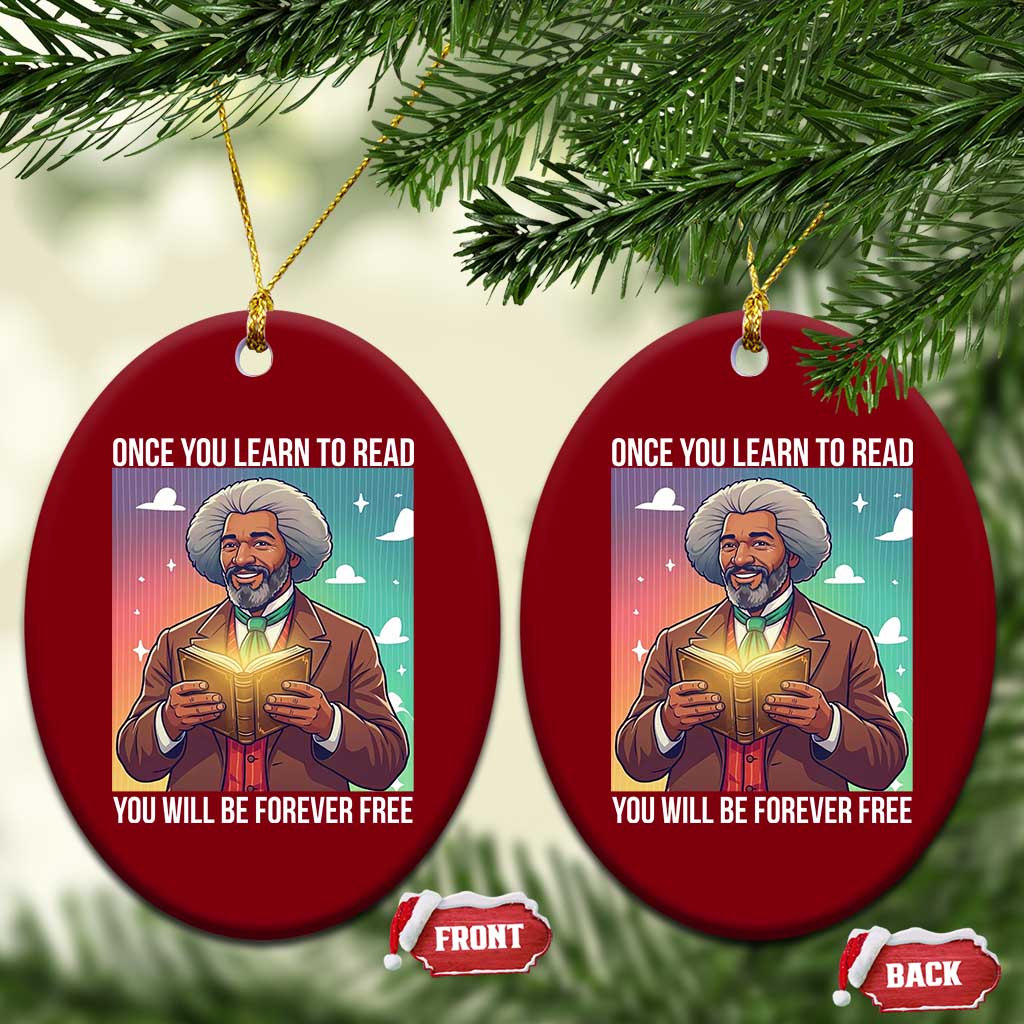 Frederick Douglass Reading And Freedom Ceramic Ornament African American Heritage - Wonder Print Shop