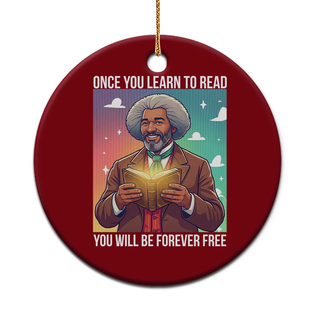 Frederick Douglass Reading And Freedom Ceramic Ornament African American Heritage - Wonder Print Shop