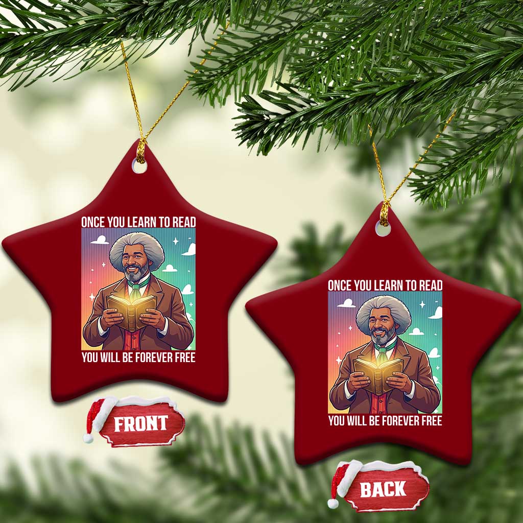Frederick Douglass Reading And Freedom Ceramic Ornament African American Heritage - Wonder Print Shop