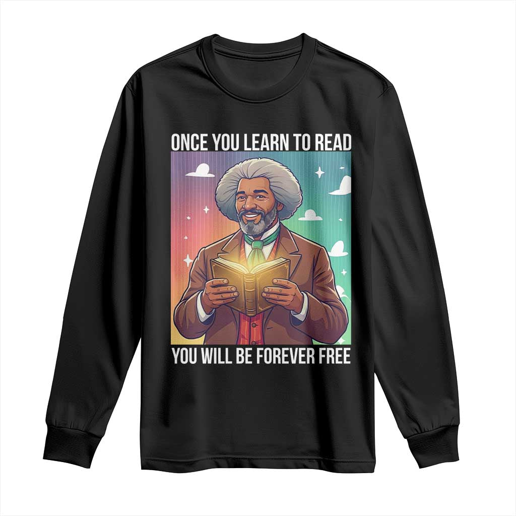 Frederick Douglass Reading And Freedom Long Sleeve Shirt African American Heritage - Wonder Print Shop