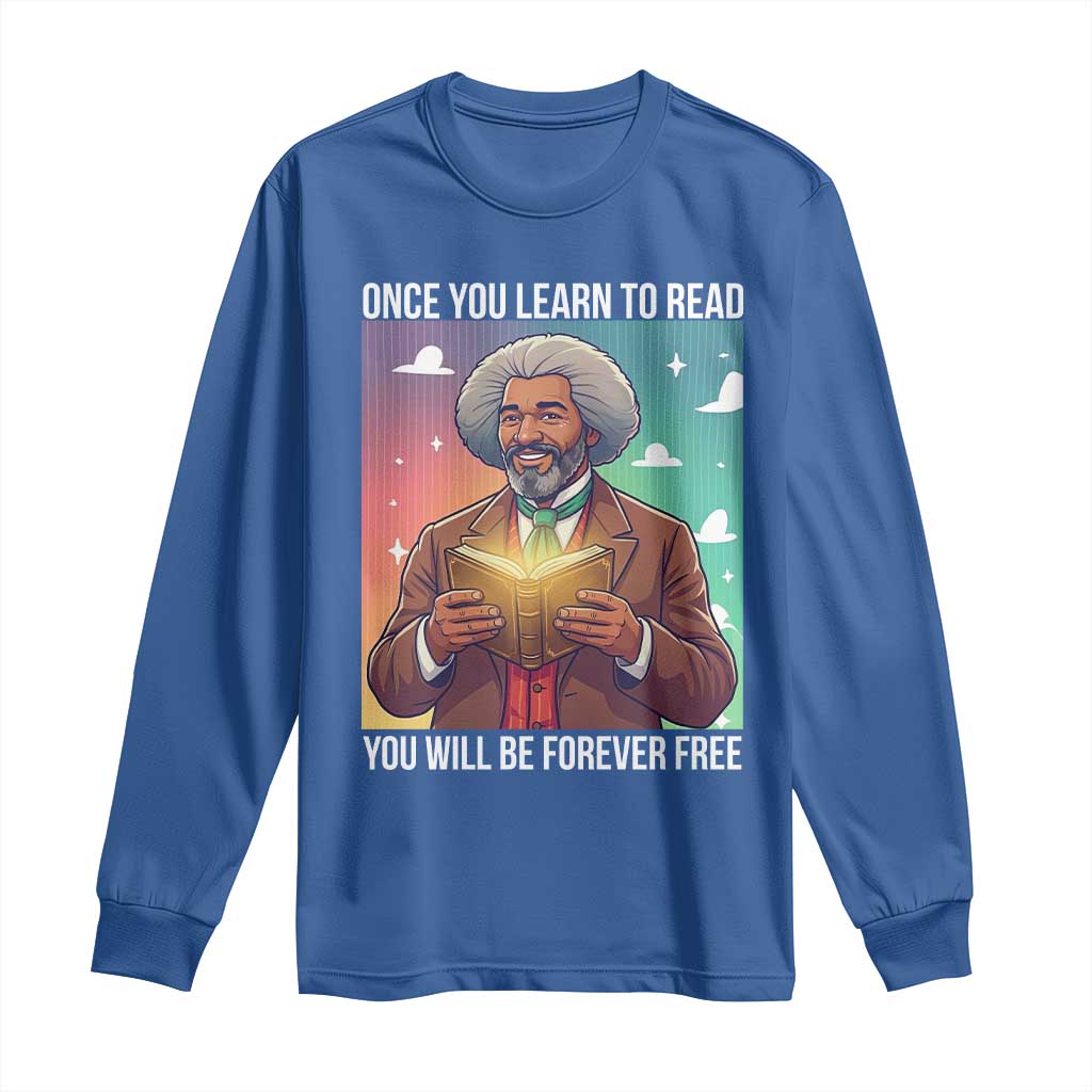 Frederick Douglass Reading And Freedom Long Sleeve Shirt African American Heritage - Wonder Print Shop