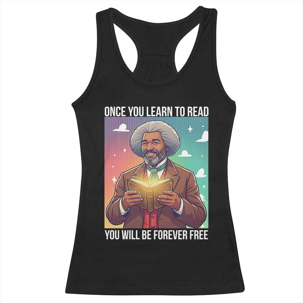 Frederick Douglass Reading And Freedom Racerback Tank Top African American Heritage - Wonder Print Shop