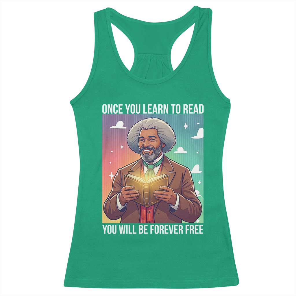 Frederick Douglass Reading And Freedom Racerback Tank Top African American Heritage - Wonder Print Shop