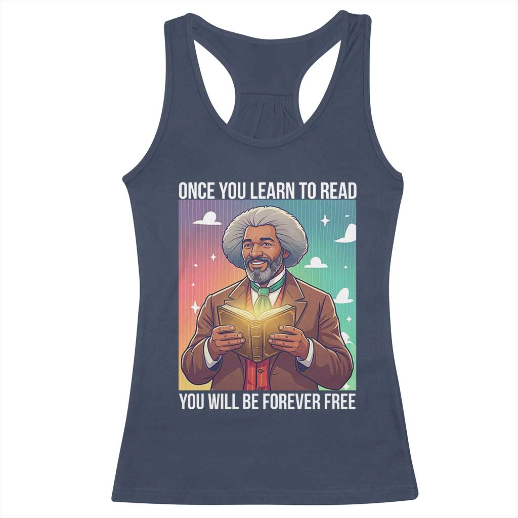 Frederick Douglass Reading And Freedom Racerback Tank Top African American Heritage - Wonder Print Shop