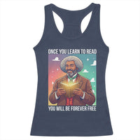 Frederick Douglass Reading And Freedom Racerback Tank Top African American Heritage - Wonder Print Shop