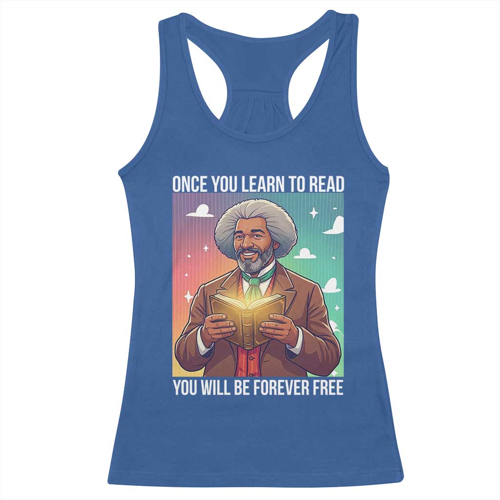 Frederick Douglass Reading And Freedom Racerback Tank Top African American Heritage - Wonder Print Shop