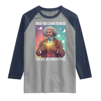 Frederick Douglass Reading And Freedom Raglan Shirt African American Heritage - Wonder Print Shop