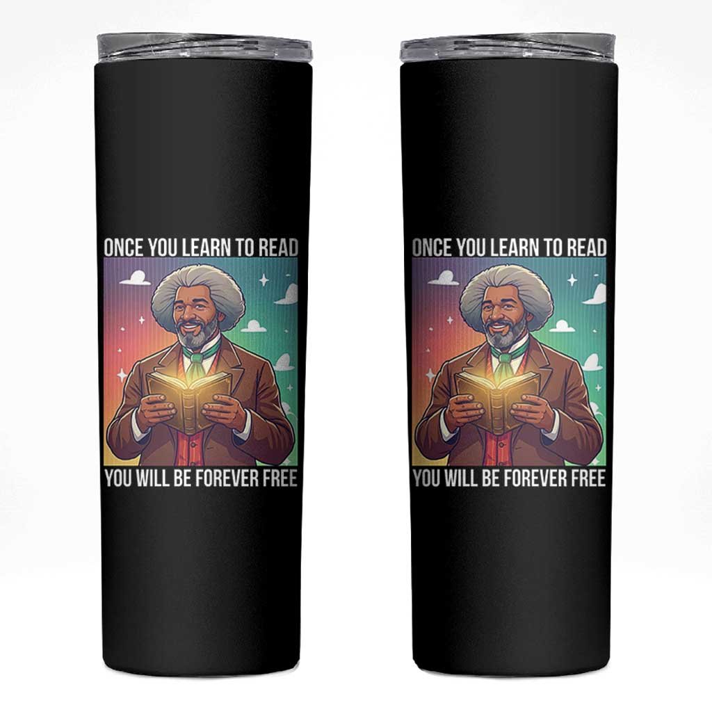 Frederick Douglass Reading And Freedom Skinny Tumbler African American Heritage - Wonder Print Shop