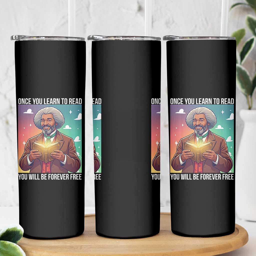 Frederick Douglass Reading And Freedom Skinny Tumbler African American Heritage - Wonder Print Shop