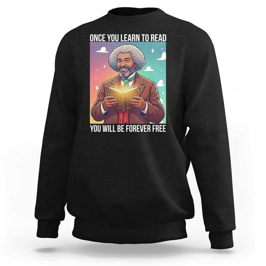 Frederick Douglass Reading And Freedom Sweatshirt African American Heritage - Wonder Print Shop