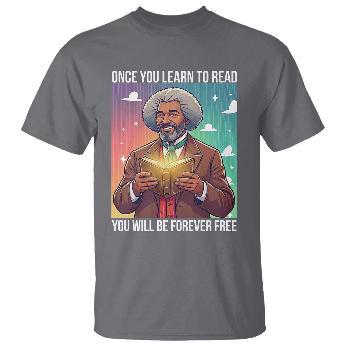 Frederick Douglass Reading And Freedom T Shirt African American Heritage - Wonder Print Shop