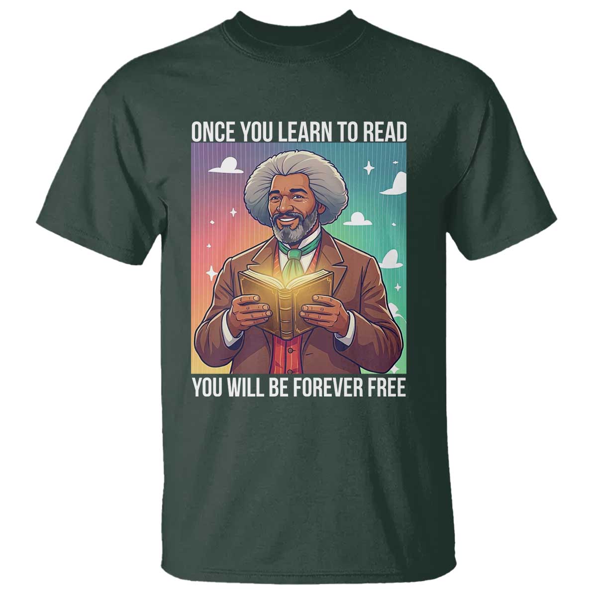 Frederick Douglass Reading And Freedom T Shirt African American Heritage - Wonder Print Shop