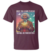 Frederick Douglass Reading And Freedom T Shirt African American Heritage - Wonder Print Shop