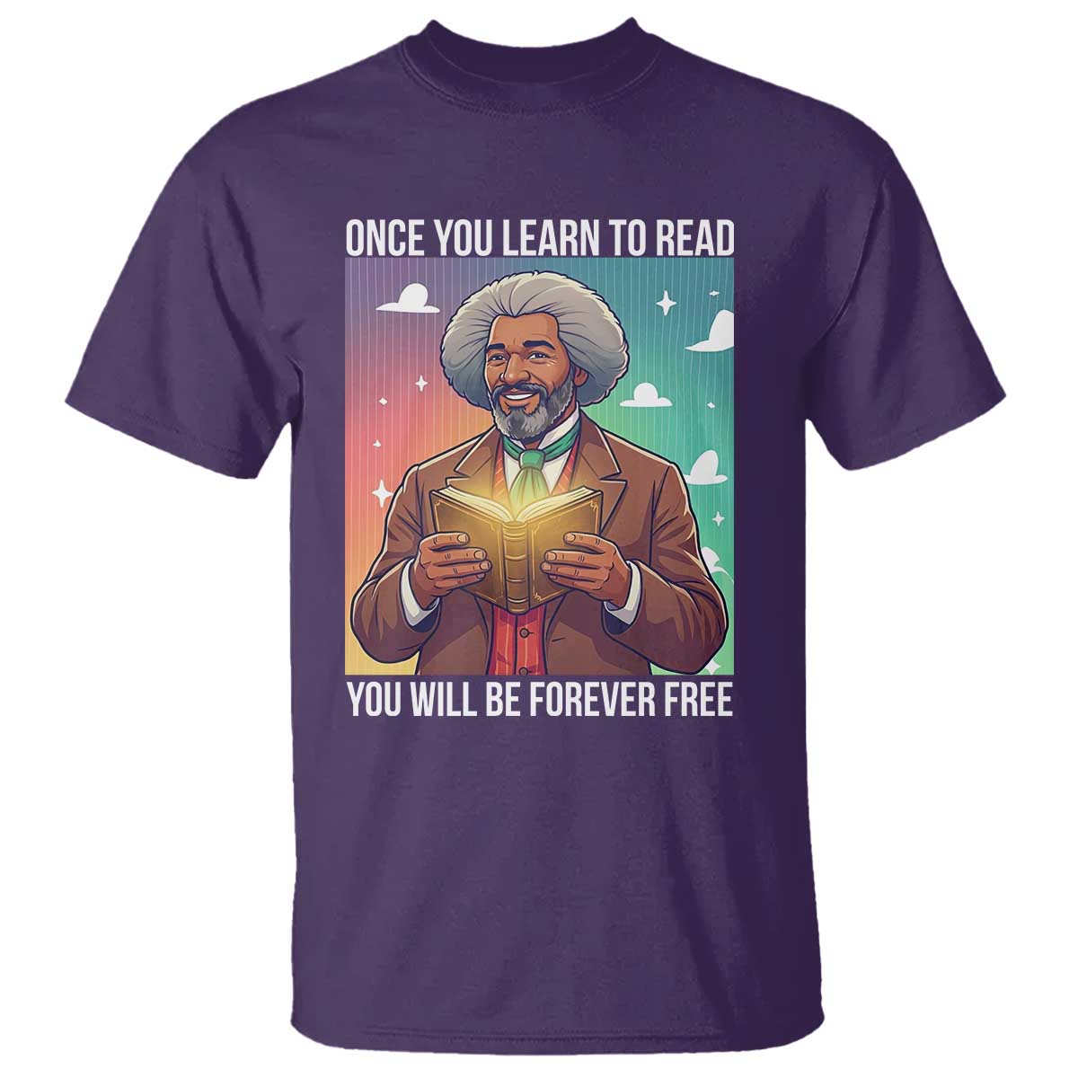 Frederick Douglass Reading And Freedom T Shirt African American Heritage - Wonder Print Shop