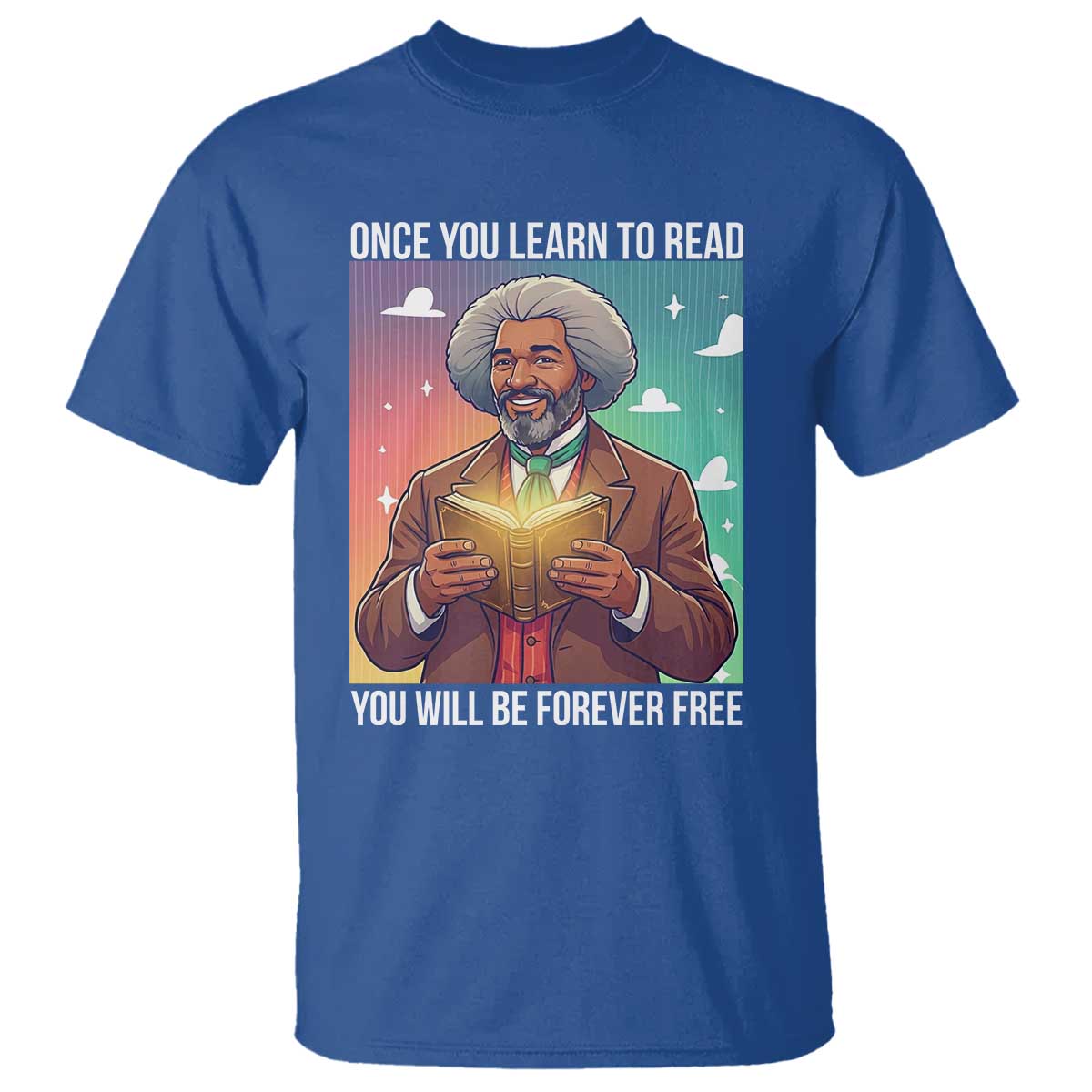 Frederick Douglass Reading And Freedom T Shirt African American Heritage - Wonder Print Shop