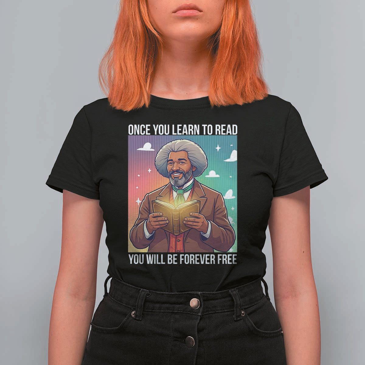 Frederick Douglass Reading And Freedom T Shirt For Women African American Heritage - Wonder Print Shop