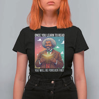 Frederick Douglass Reading And Freedom T Shirt For Women African American Heritage - Wonder Print Shop