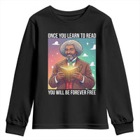 Frederick Douglass Reading And Freedom Youth Sweatshirt African American Heritage - Wonder Print Shop