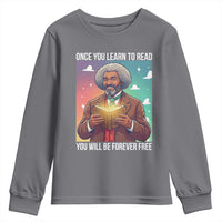 Frederick Douglass Reading And Freedom Youth Sweatshirt African American Heritage - Wonder Print Shop