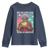 Frederick Douglass Reading And Freedom Youth Sweatshirt African American Heritage - Wonder Print Shop