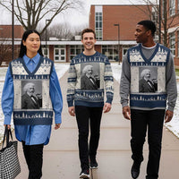 Strong Black History Leader V-Neck Knit Sweater Vest Frederick Douglass Empowerment - Wonder Print Shop
