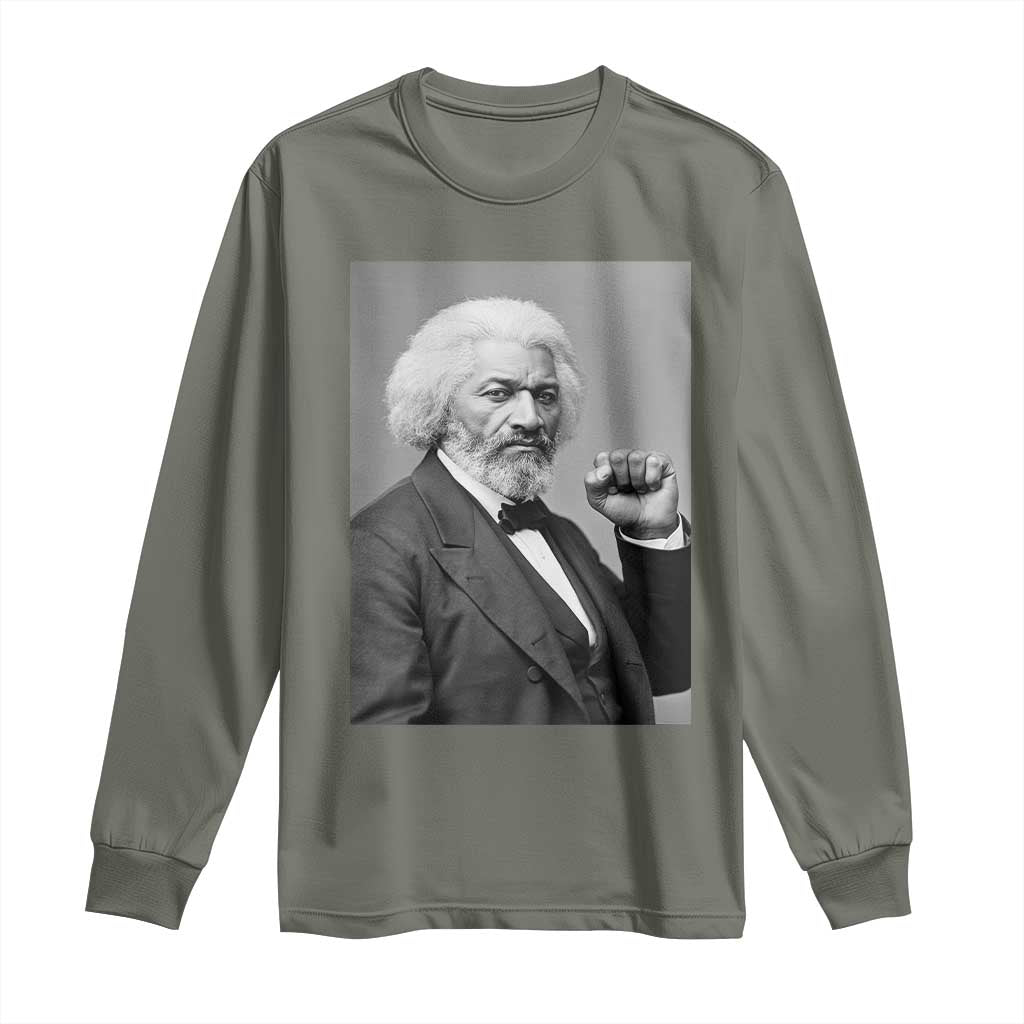 Strong Black History Leader Long Sleeve Shirt Frederick Douglass Empowerment - Wonder Print Shop